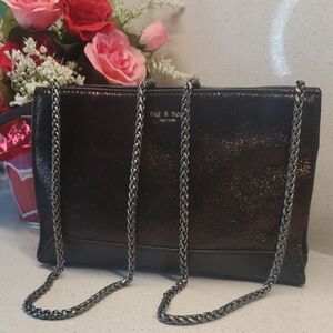 RAG & BONE Copper Mini Compass plum/black leather Crossbody